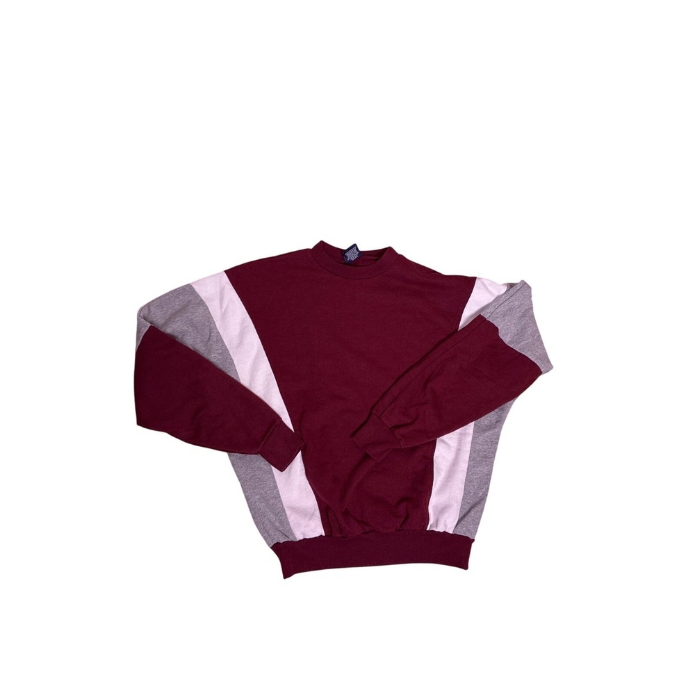 JanSport Vintage Y2K Crewneck Sweatshirt Colorblock Maroon Gray Mens